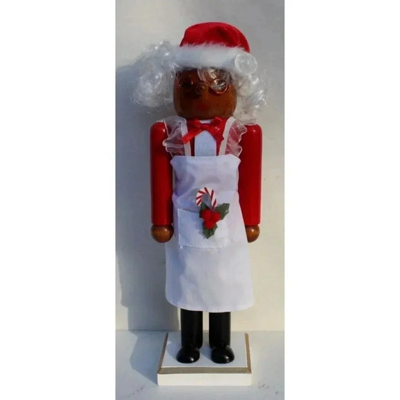 Handpainted Christmas Holiday Wooden TAN Nutcracker MRS. CLAUS - Picture 5 of 5